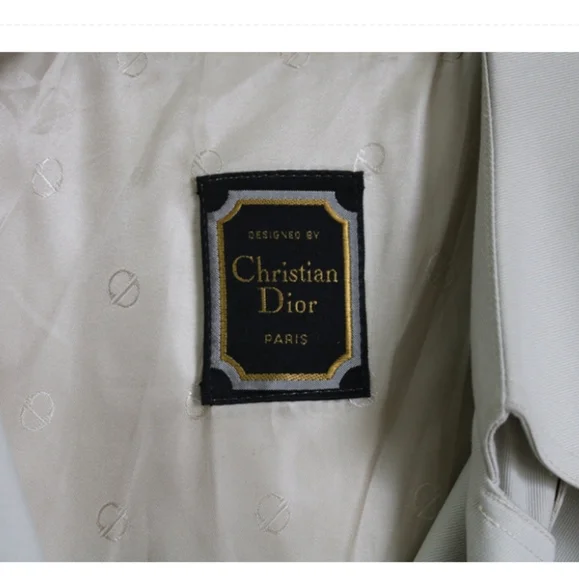 SOLD Christian Dior Vintage Mens Tan Khaki Trench Coat Ankle Length - Picture 13 of 15